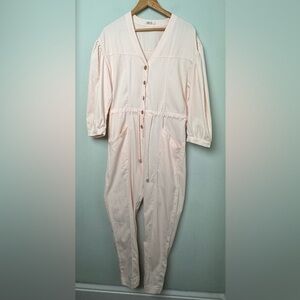 Orfeo Paris Women's 100%‎ Cotton Blush Pink Joanne Jumpsuit Size Medium